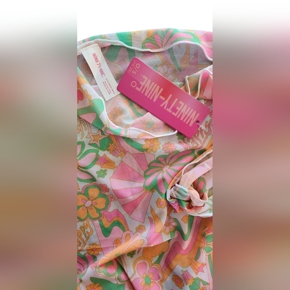 Juniors Ninty-Nine° Wrap Sarong Swim Cover-up Women's One Size Pink orange NWT - Picture 4 of 7